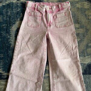Gap Kids High Rise Stride Wide-Leg Ankle Jeans - Pink Denim - Girls' Size 10